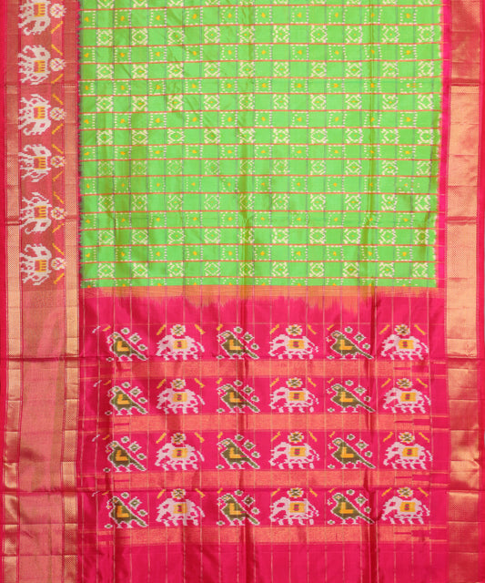 Green color handloom rajkot silk saree