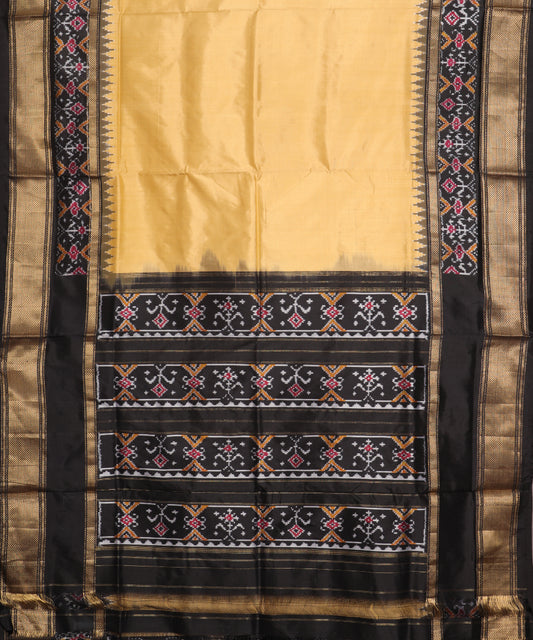 Flaxen color handloom rajkot silk saree