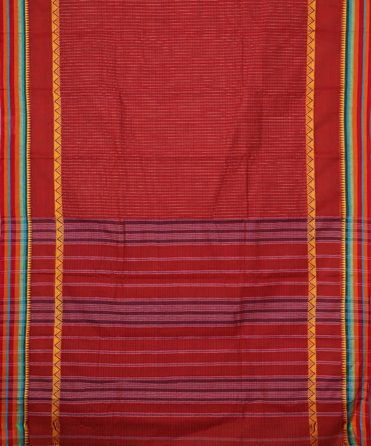 Red color handloom narayanpet cotton saree