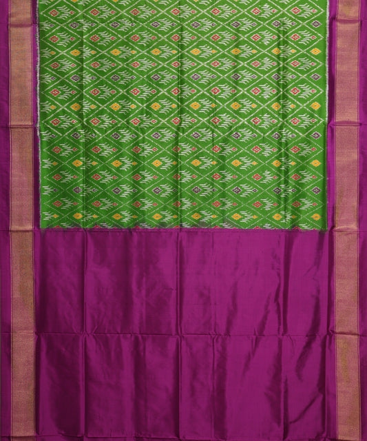 Fern green color handloom rajkot silk saree