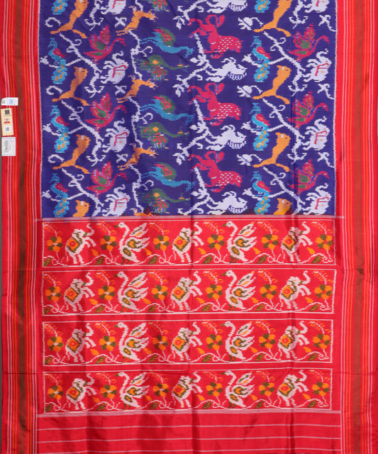 Navy blue color handloom rajkot silk saree