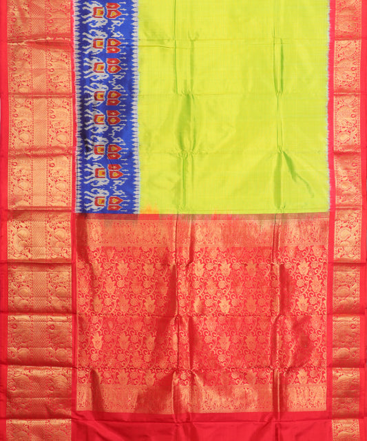 Kelly green color handloom kanchi silk saree