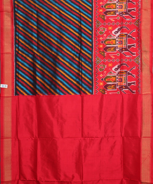 Multi-color handloom rajkot silk saree