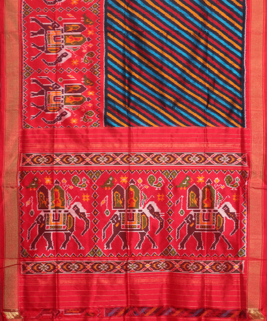 Multi-color handloom rajkot silk saree
