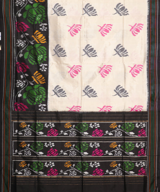 Cream color handloom rajkot silk saree