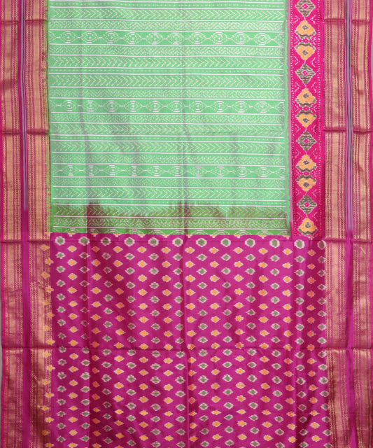 Mint green color handloom rajkot silk saree