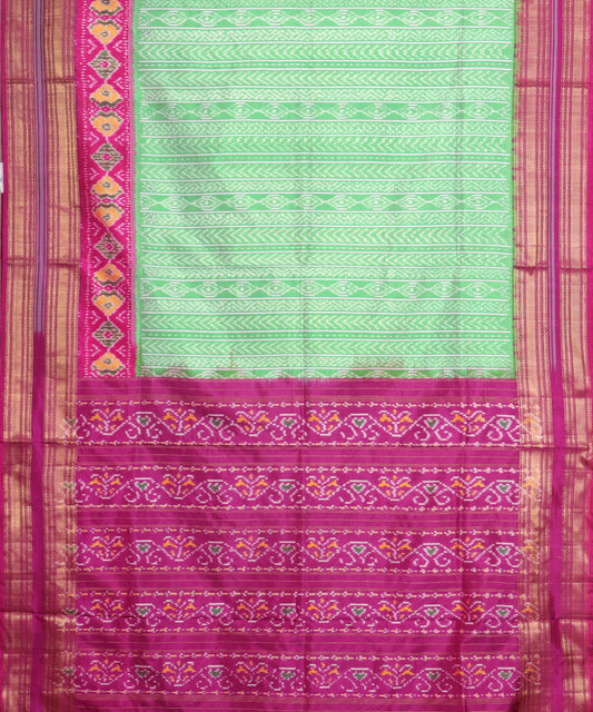 Mint green color handloom rajkot silk saree