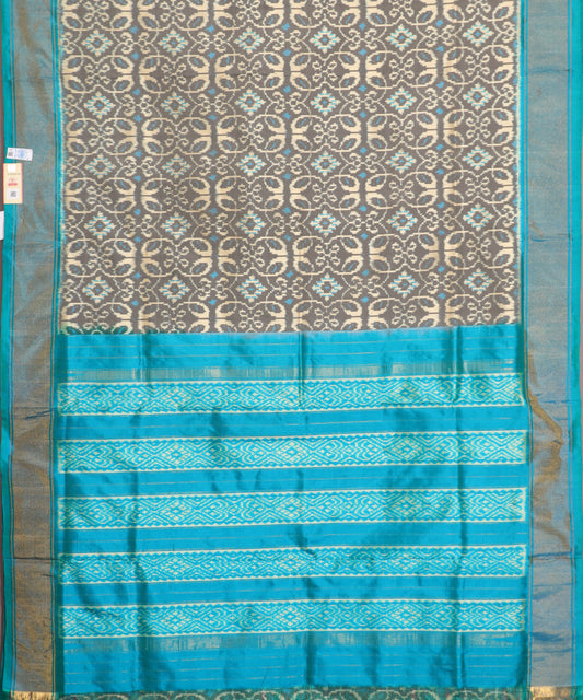 Stone gray shade handloom rajkot silk saree