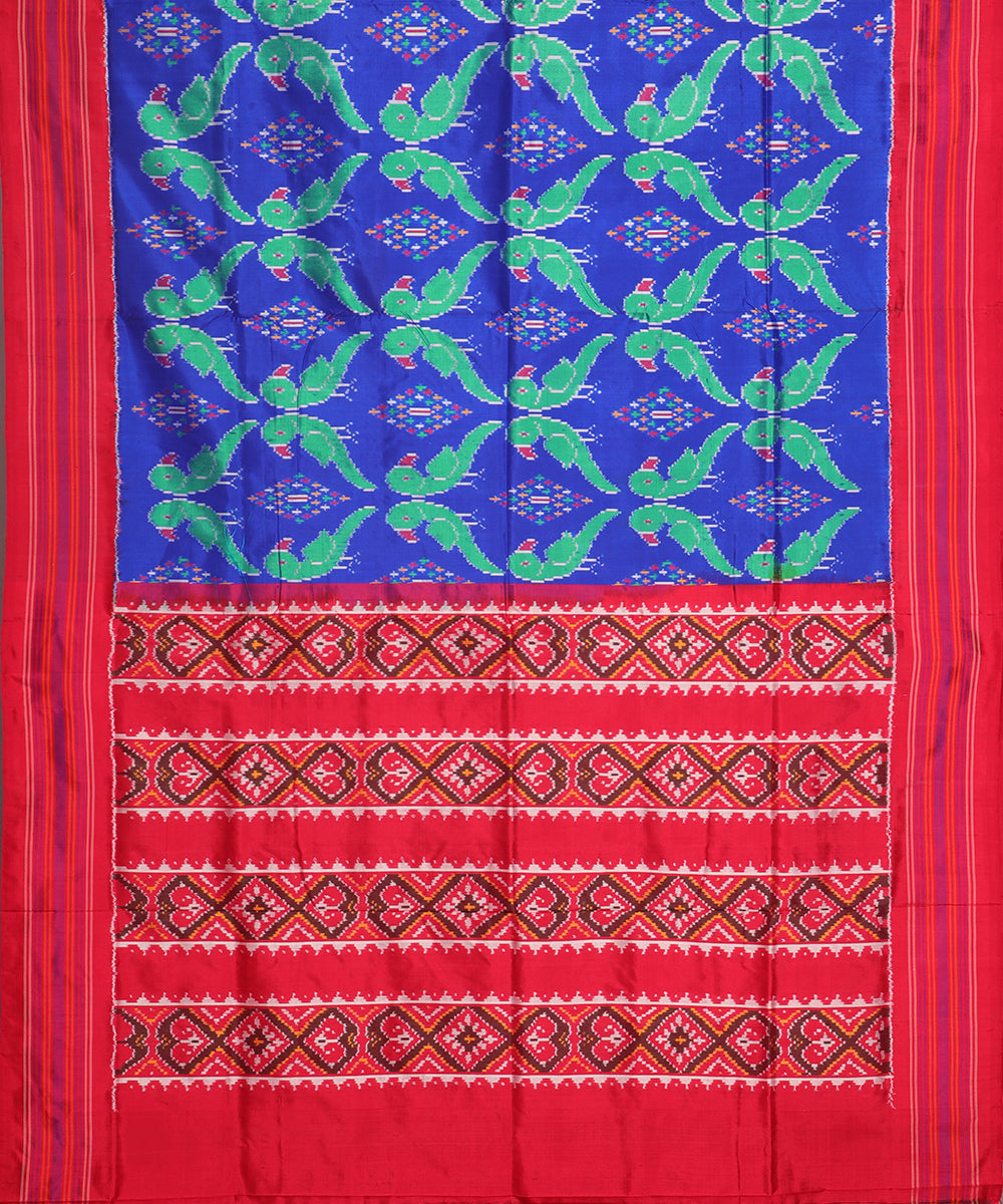 Blue color handloom rajkot silk saree