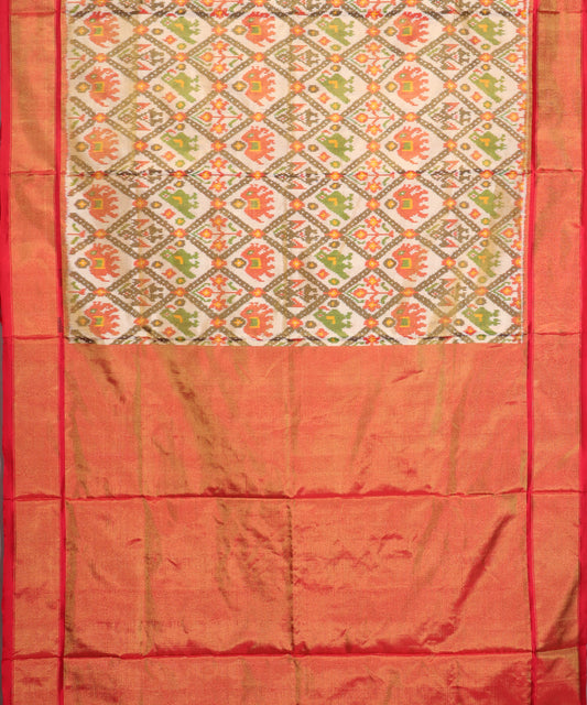Multi-shade handloom rajkot silk saree
