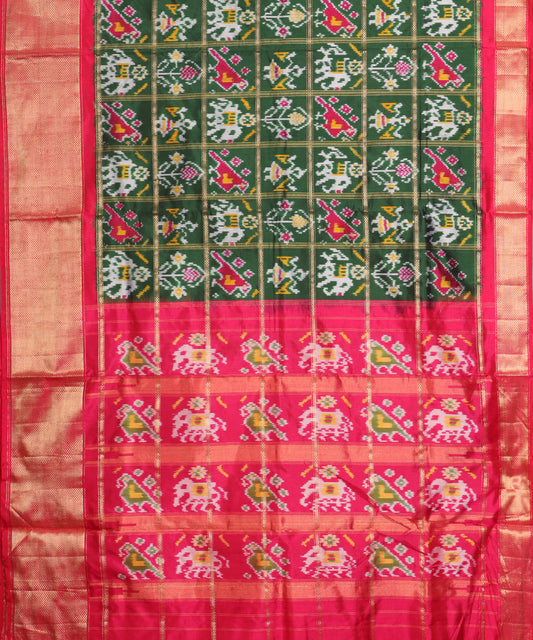 Sacramento green color handloom rajkot silk saree