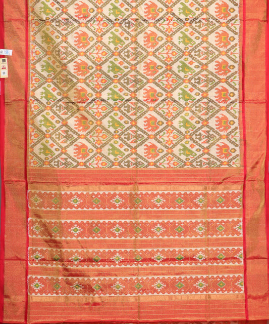 Multi-shade handloom rajkot silk saree