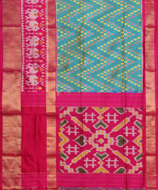 Multi-shade handloom rajkot silk saree