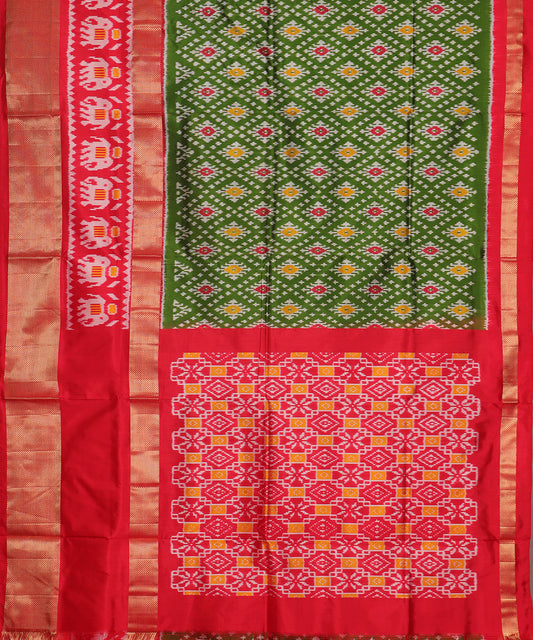 Forest green color handloom rajkot silk saree