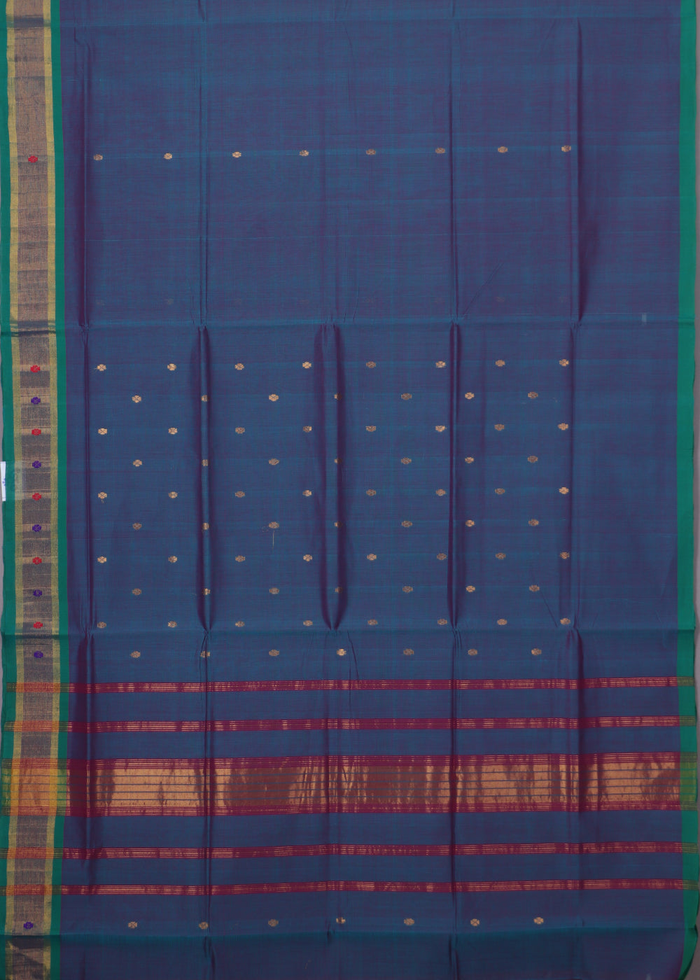 Multi-shade handloom venkatagiri cotton saree