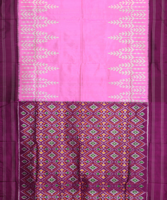 Hot pink color handloom rajkot silk saree