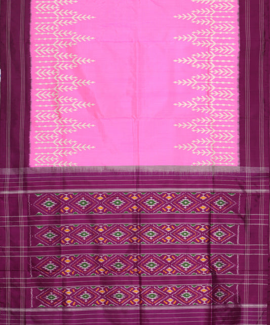 Hot pink color handloom rajkot silk saree