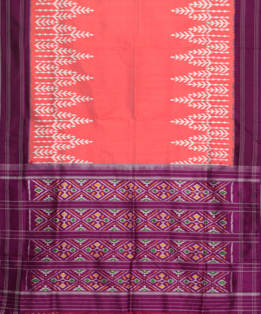 Persian red color handloom rajkot silk saree