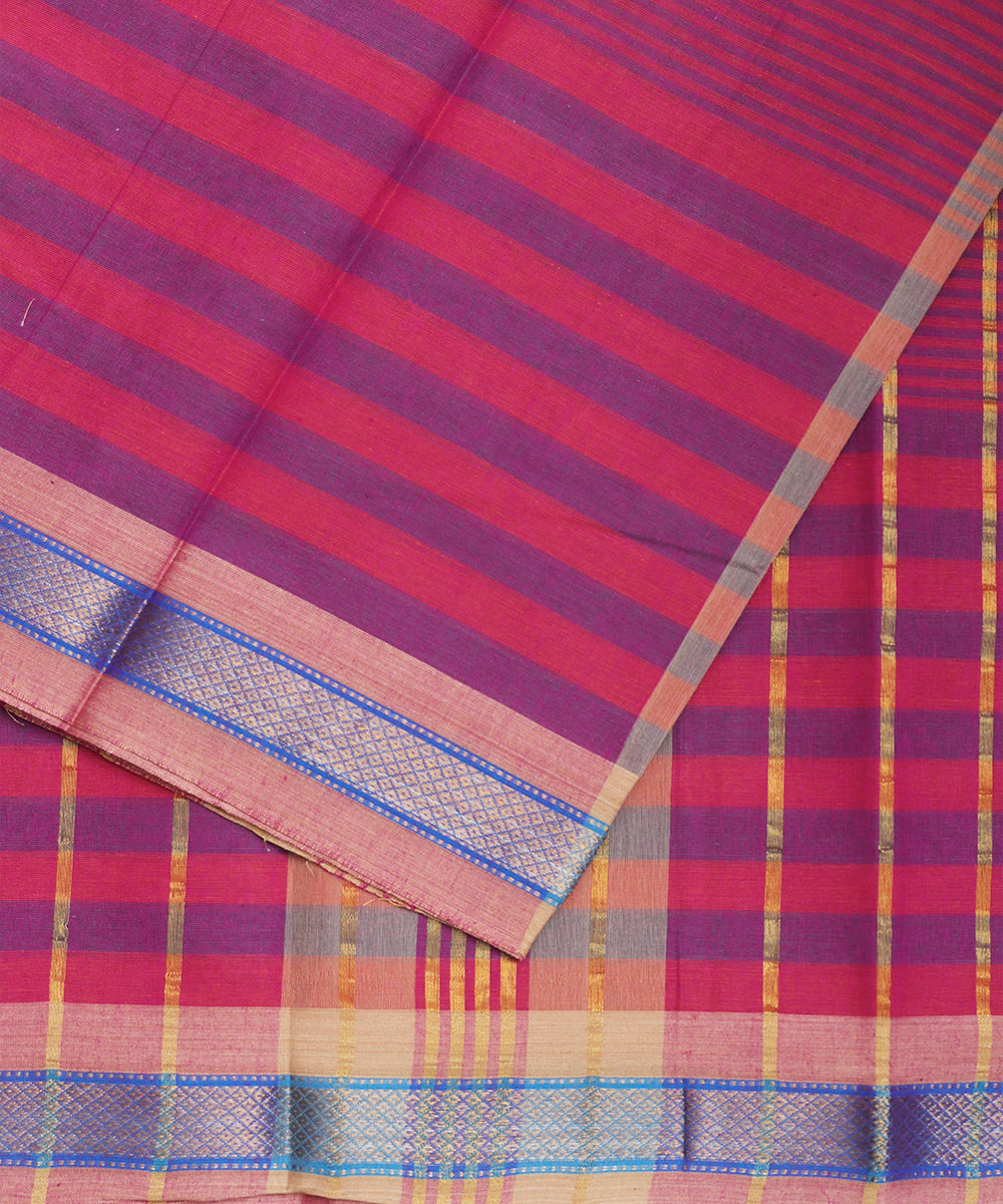 Fandango violet color handloom narayanpet cotton saree