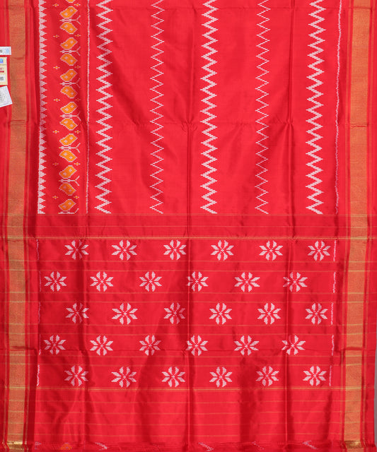Red color handloom rajkot silk saree