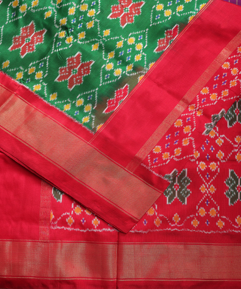 Sacramento green color handloom rajkot silk saree