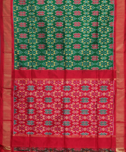 Sacramento green color handloom rajkot silk saree