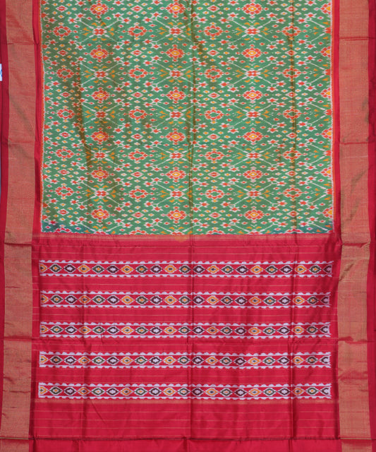 Forest green shade handloom rajkot silk saree