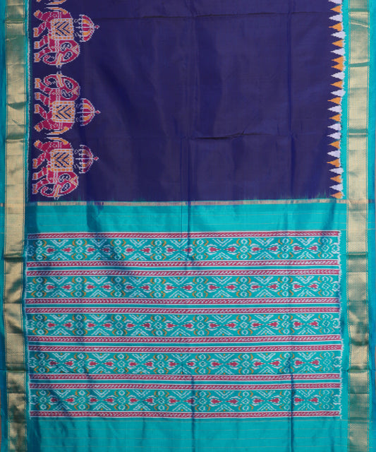 Navy blue color handloom rajkot silk saree