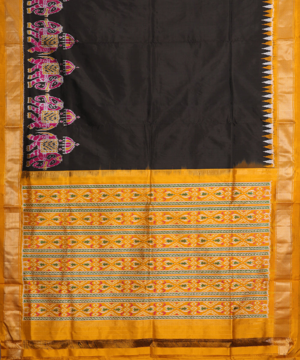 Black color handloom rajkot silk saree