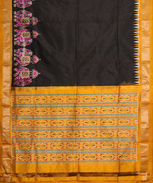 Black color handloom rajkot silk saree