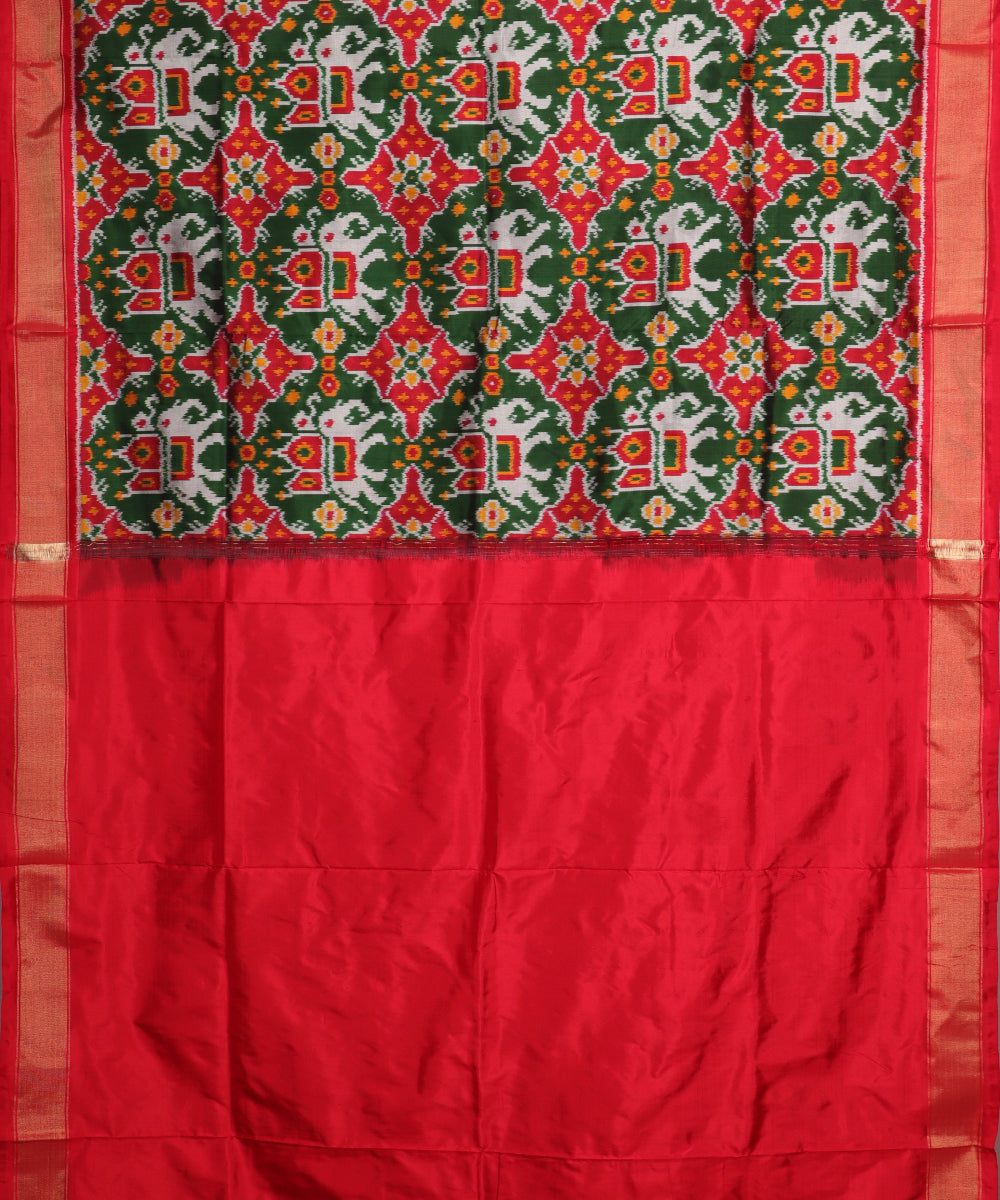 Sacramento green color handloom rajkot silk saree