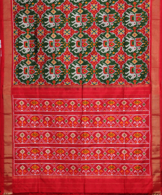 Sacramento green color handloom rajkot silk saree
