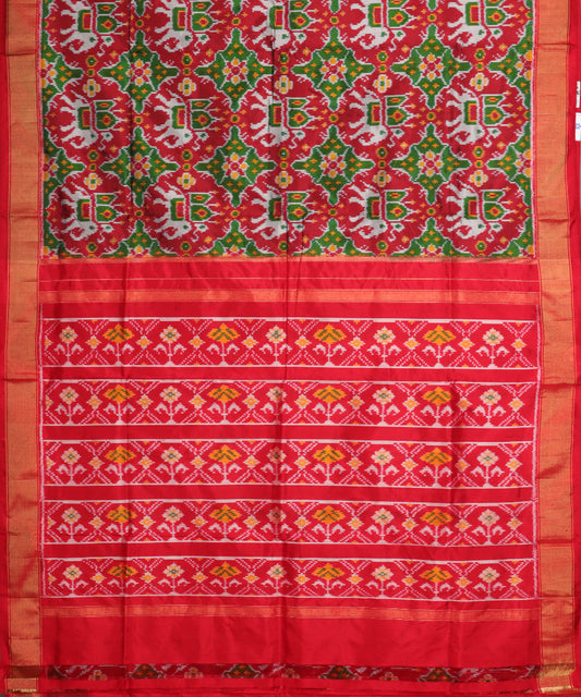 Multi-color handloom rajkot silk saree