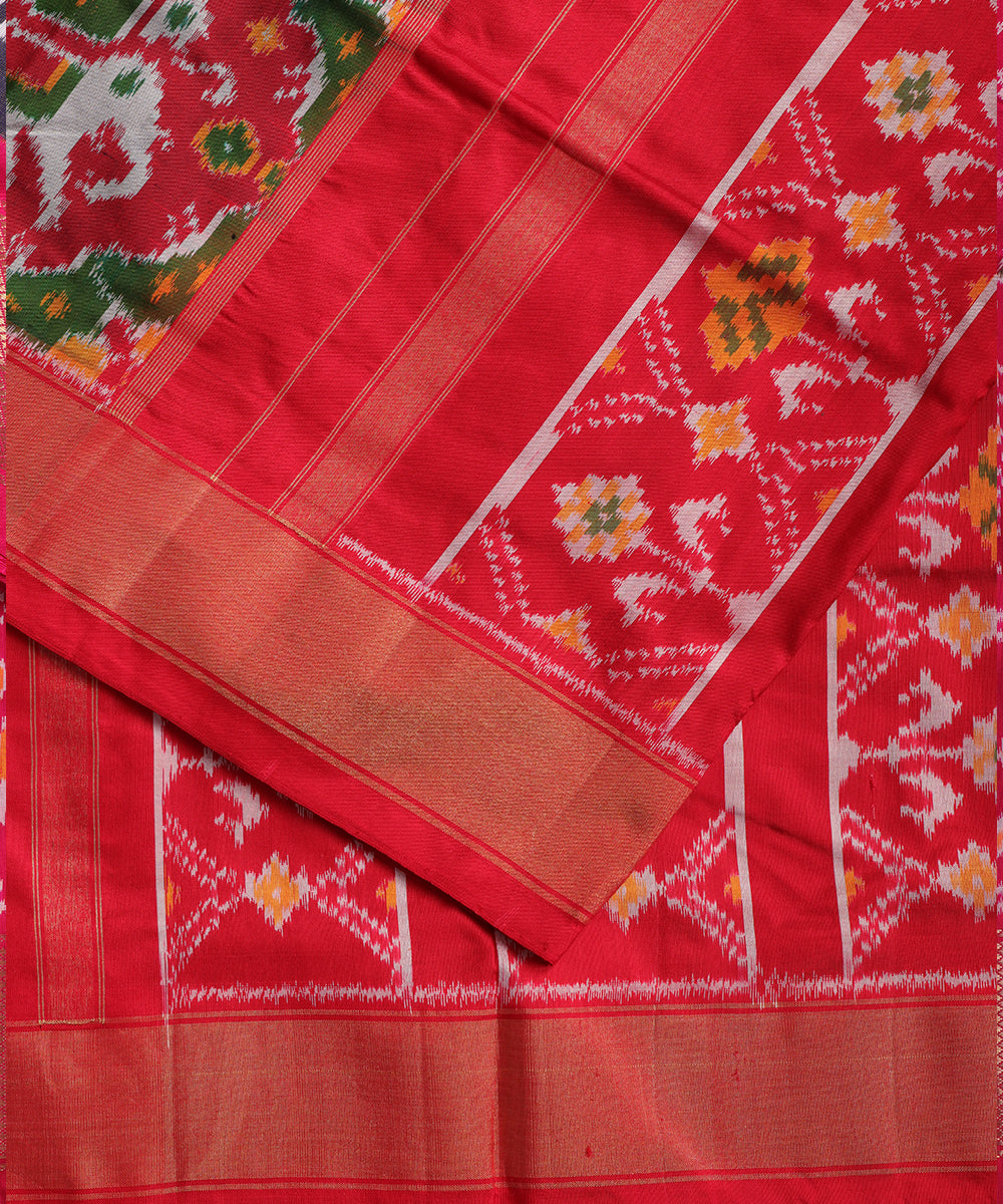 Multi-color handloom rajkot silk saree