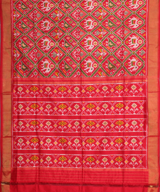 Ruby pink color handloom rajkot silk saree