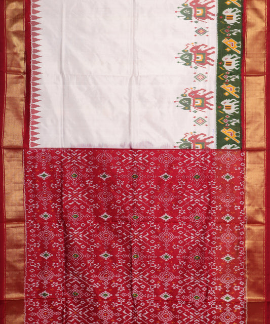 White color handloom rajkot silk saree