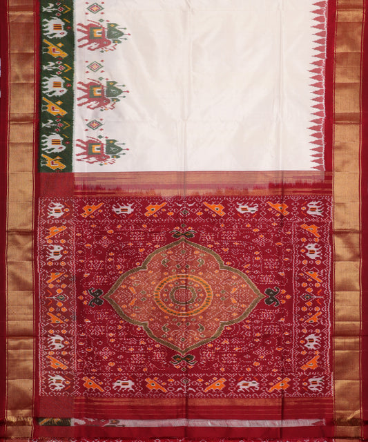 White color handloom rajkot silk saree