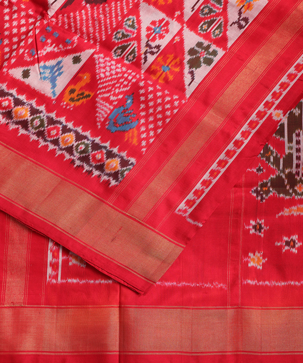 Multi-color handloom rajkot silk saree