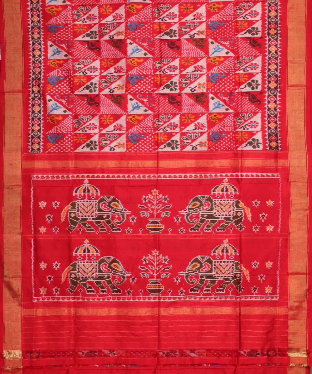 Multi-color handloom rajkot silk saree