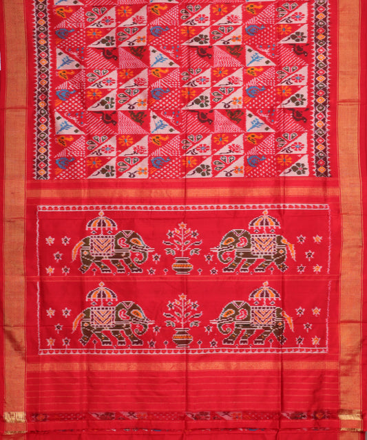Multi-color handloom rajkot silk saree