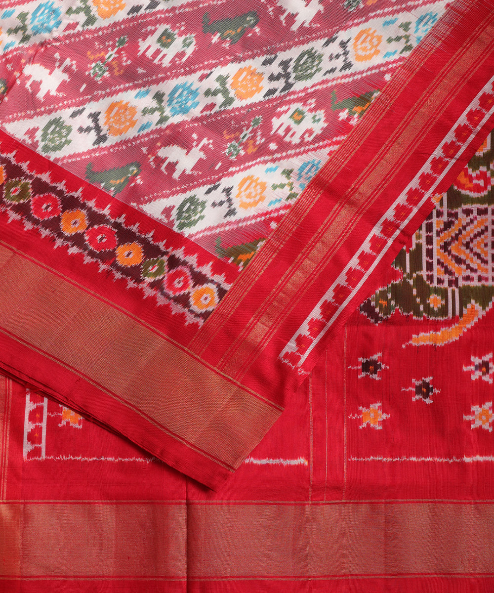 Multi-color handloom rajkot silk saree