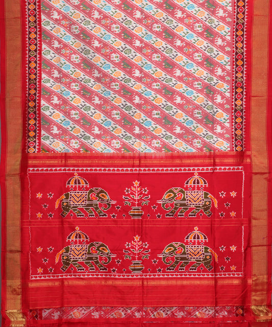 Multi-color handloom rajkot silk saree