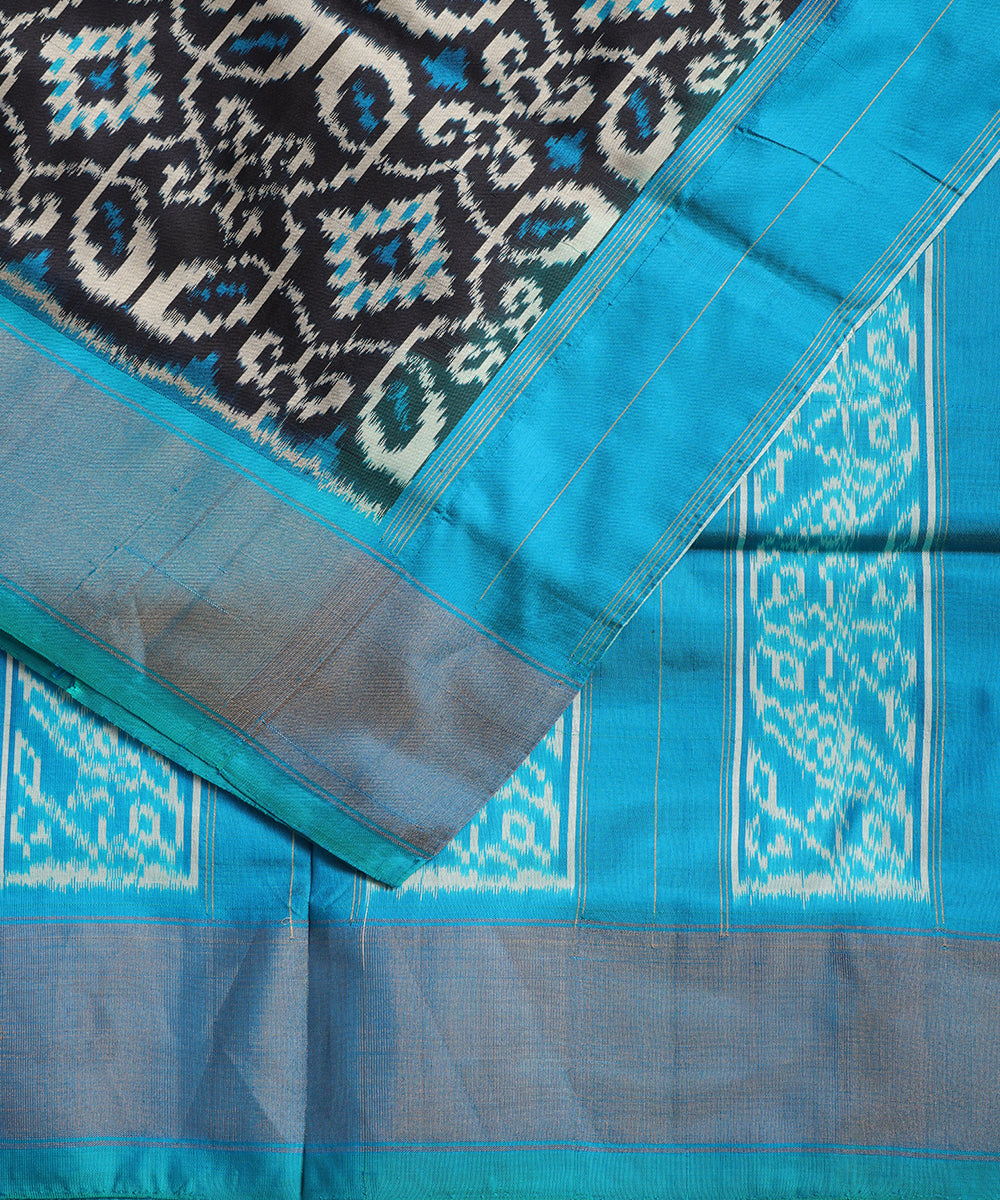 Black color handloom rajkot silk saree