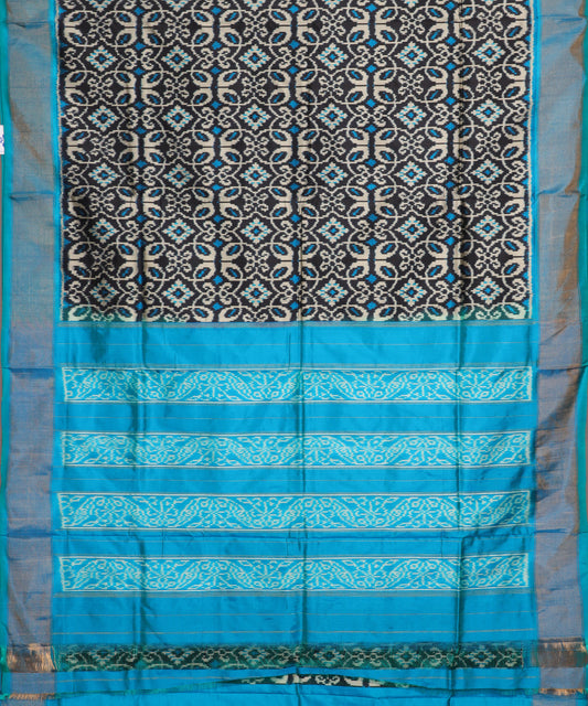 Black color handloom rajkot silk saree