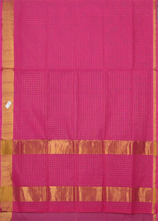 Hot pink color handloom venkatagiri cotton saree