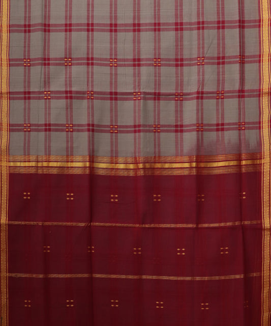 Artichoke color handloom bandar cotton saree