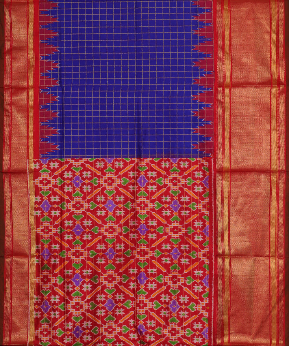 Navy blue color handloom rajkot silk saree