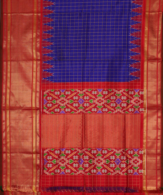 Navy blue color handloom rajkot silk saree