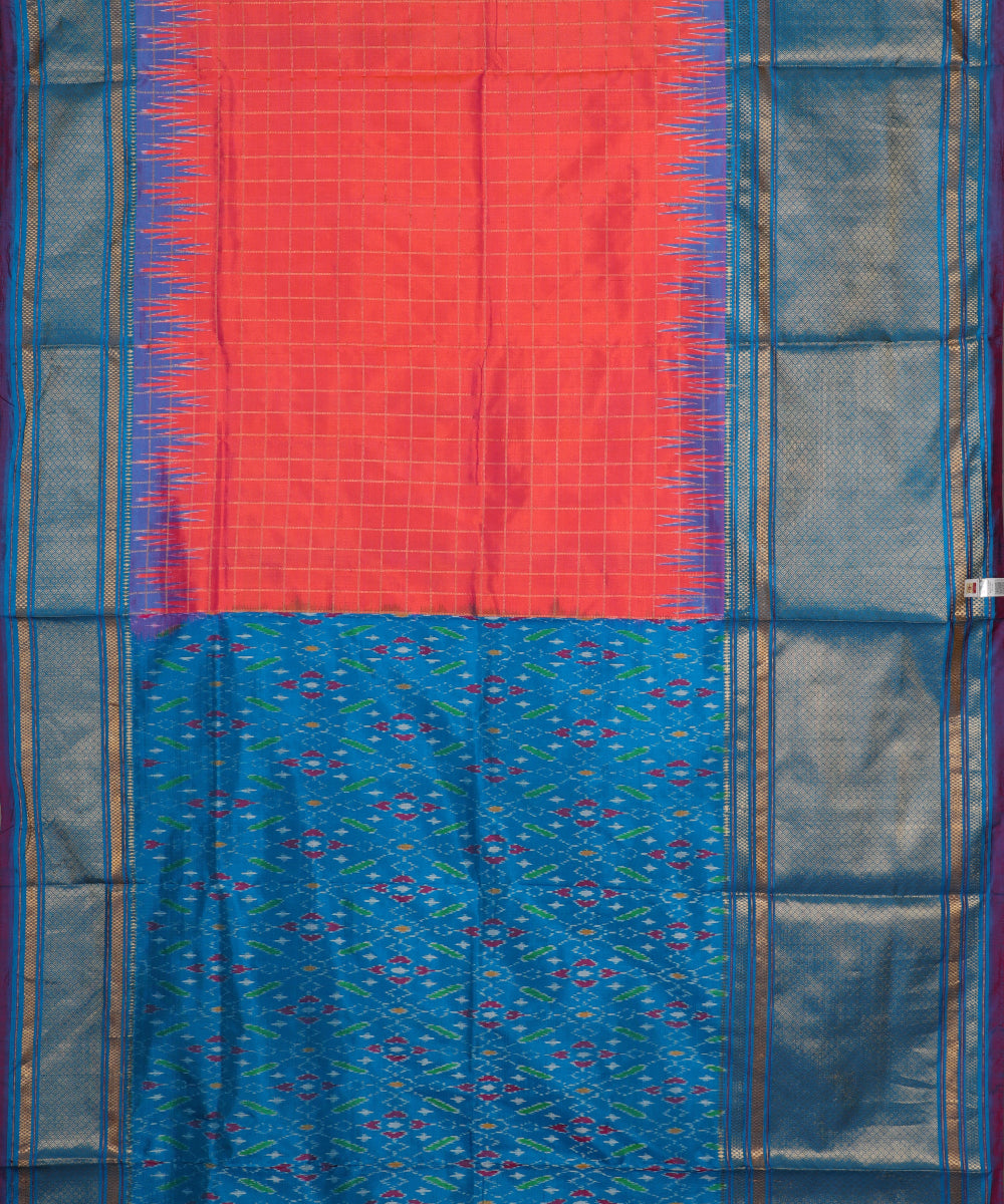 Multi-shade handloom rajkot silk saree