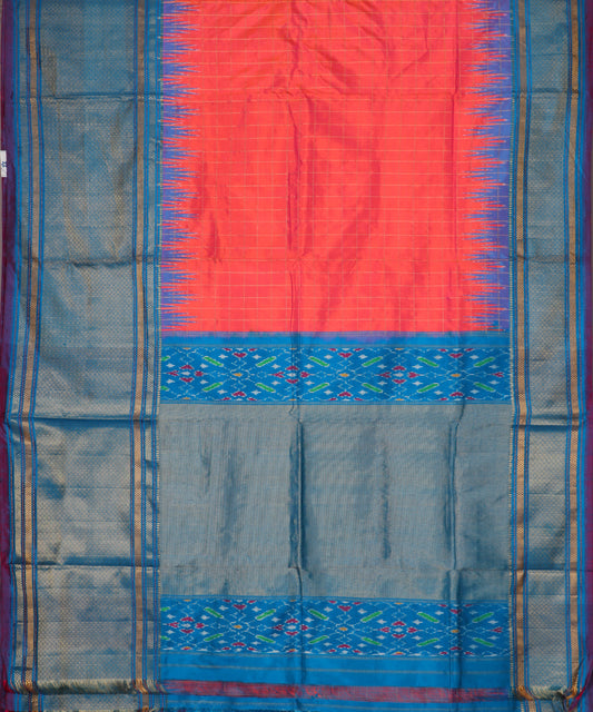 Multi-shade handloom rajkot silk saree